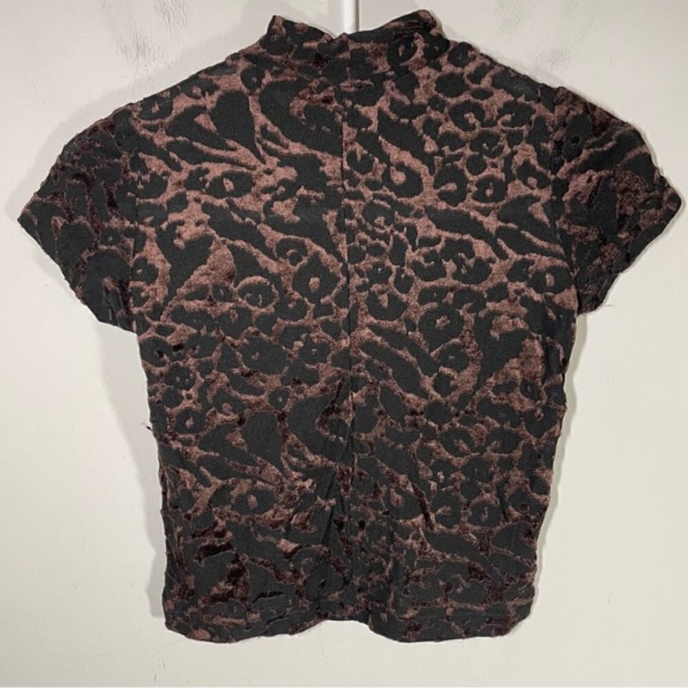 Vintage Sandro Paris Animal Print Crop Top size 1 - Picture 4 of 6